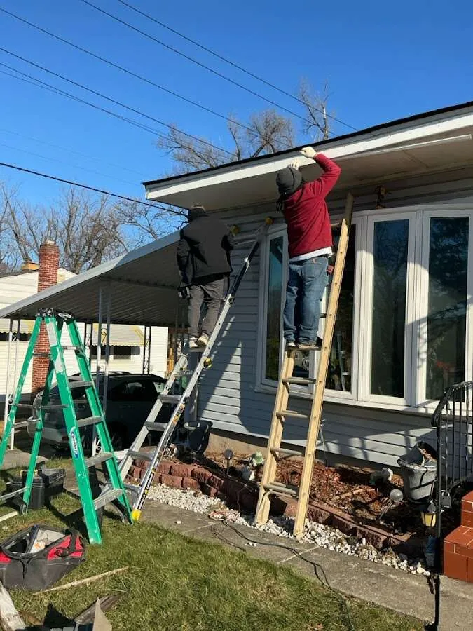 Restoration crew performing exterior repair in Lathrop